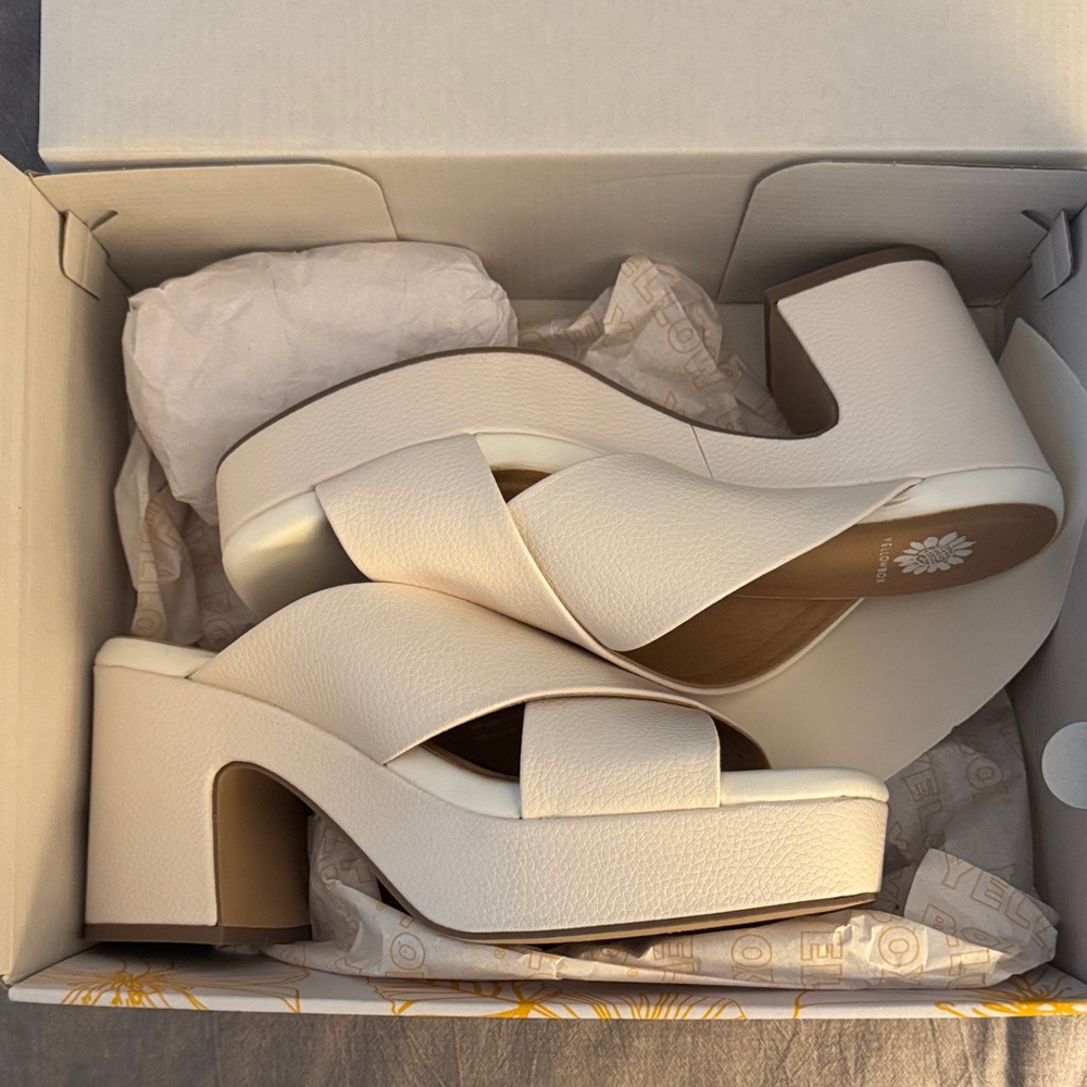 Yellow Box Cream Platform Sandals - Picture 2 of 4